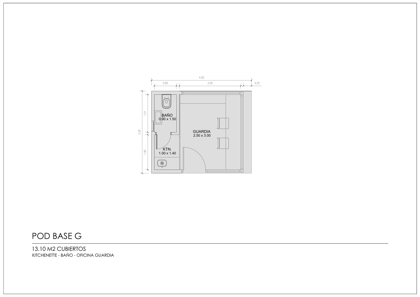Plano de distribución del POD Base G
